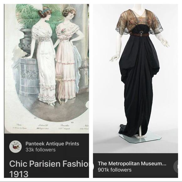 Final price* Vtg Edwardian evening dress 1915 - Picture 3 of 15